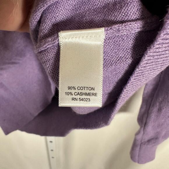 Banana Republic Cotton‎ Cashmere V-Neck Sweater Mens Medium SOFT Classic Purple - Picture 5 of 9